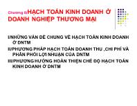 Bài giảng Chương 8: Hạch toán kinh doanh ở doanh nghiệp thương mại