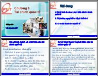 Bài giảng Chương 8: Tài chính quốc tế