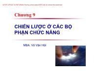 Bài giảng Chương 9: Chiến lược ở các bộ phận chức năng