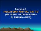 Bài giảng Chương 9: Hoạch định nhu cầu vật tư (material requirements planning – mrp)