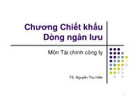 Bài giảng Chương chiết khấu dòng ngân lưu - Nguyễn Thu Hiền