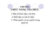 Bài giảng Chương chức năng tổ chức