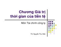 Bài giảng Chương Giá trị thời gian của tiền tệ