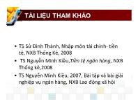 Bài giảng Chương I Đại cương về Tài chính và Tiền Tệ