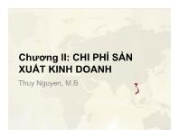 Bài giảng Chương II: Chi phí sản xuất kinh doanh