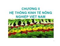 Bài giảng Chương II: Hệ thống kinh tế nông nghiệp Việt Nam