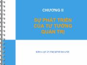 Bài giảng Chương II: Sự phát triển của tư tưởng quản trị