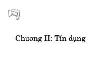 Bài giảng Chương II: Tín dụng