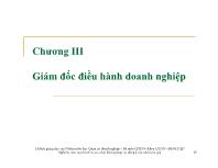 Bài giảng Chương III: Giám đốc điều hành doanh nghiệp