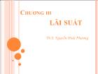 Bài giảng Chương III: Lãi suất