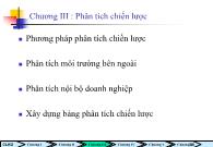 Bài giảng Chương III : Phân tích chiến lược