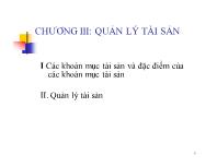 Bài giảng Chương III: Quản lý tài sản (tiếp)