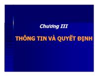 Bài giảng Chương III: Thông tin và quyết định