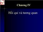 Bài giảng Chương IV: Hồi qui và tương quan