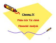 Bài giảng Chương IV: Phân tích tài chính financial analysis