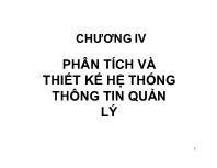 Bài giảng Chương IV: Phân tích và thiết kế hệ thống thông tin quản lý