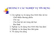 Bài giảng Chương V: Các nghiệp vụ tín dụng (tiếp)