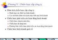 Bài giảng Chương V : Chiến lược cấp công ty