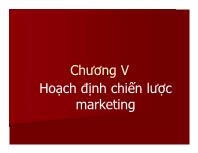 Bài giảng Chương V: Hoạch định chiến lược marketing