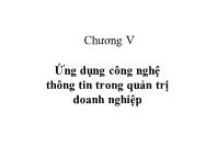 Bài giảng Chương V: Ứng dụng công nghệ thông tin trong quản trị doanh nghiệp