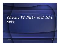 Bài giảng Chương VI: Ngân sách Nhà nước (tiếp)