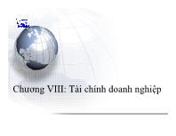 Bài giảng Chương VIII: Tài chính doanh nghiệp