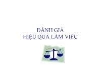 Bài giảng Đánh giá hiệu qủa làm việc (tiếp)