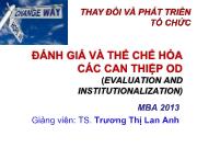 Bài giảng Đánh giá và thể chế hóa các can thiệp od (evaluation and institutionalization)