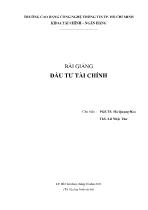 Bài giảng đầu tư tài chính