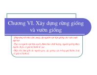 Bài giảng Điều tra rừng - Chương VI: Xây dựng rừng giống và vườn giống