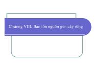 Bài giảng Điều tra rừng - Chương VIII: Bảo tồn nguồn gen cây rừng