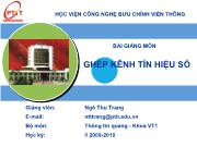 Bài giảng Ghép kênh tín hiệu số - Ngô Thu Trang