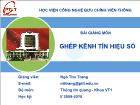 Bài giảng Ghép kênh tín hiệu số