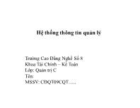 Bài giảng Hệ thống thông tin quản lý (tiết 1)