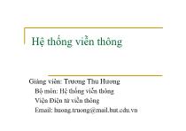 Bài giảng Hệ thống viễn thông - Trương Thu Hương