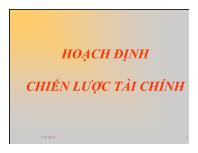 Bài giảng Hoạch định chiến lược tài chính