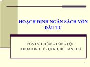 Bài giảng Hoạch định ngân sách vốn đầu tư - Trương Đông Lộc