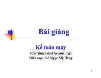 Bài giảng Kế toán máy