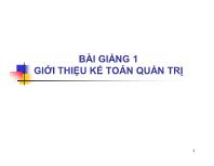 Bài giảng Kế toán quản trị