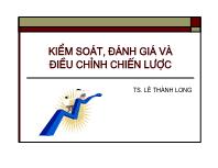 Bài giảng Kiểm soát, đánh giávà điều chỉnh chiến lược