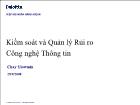 Bài giảng Kiểm soát và quản lý rủi ro công nghệ thông tin