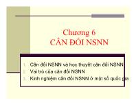 Bài giảng Kinh tế lượng - Chương 6: Cân đối ngân sách nhà nước