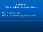 Bài giảng Kinh tế lượng - Chương III: Một số mô hình tăng trưởng kinh tế