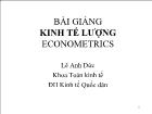 Bài giảng Kinh tế lượng - Chương VI: Phương sai của sai số thay đổi (heteroscedasticity)