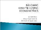 Bài giảng Kinh tế lượng econometrics