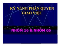 Bài giảng Kỹ năng phân quyền giao việc