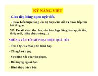 Bài giảng Kỹ năng viết