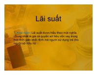 Bài giảng Lãi suất (tiết 1)