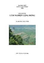 Bài giảng lâm nghiệp cộng đồng