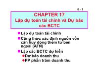 Bài giảng Lập dự toán tài chính và Dự báo các báo cáo tài chính